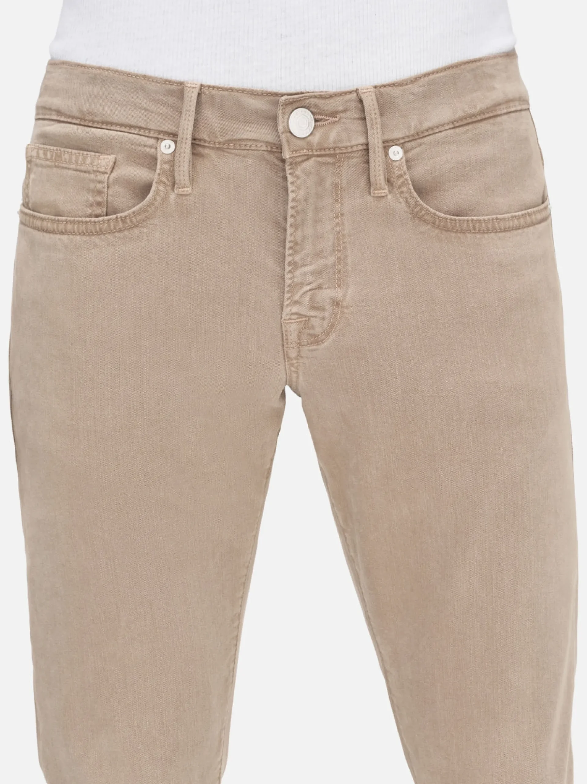 L'Homme Slim Brushed Twill in Stone Beige