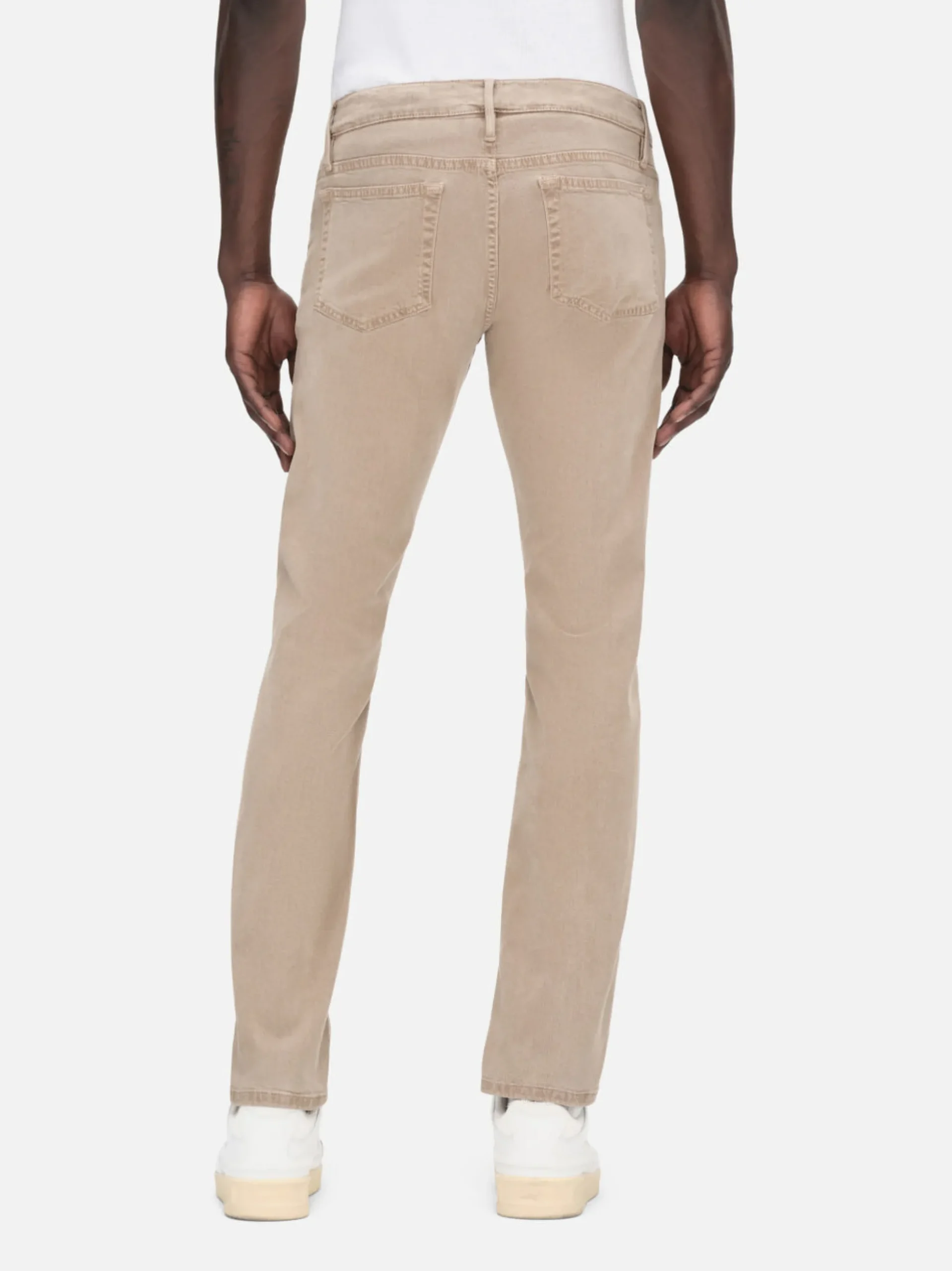 L'Homme Slim Brushed Twill in Stone Beige