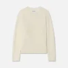 Lightweight Cashmere Silk Sweater in Vanilla