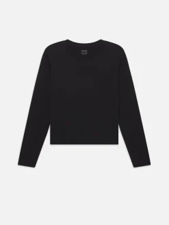 Long Sleeve Baby Tee in Black