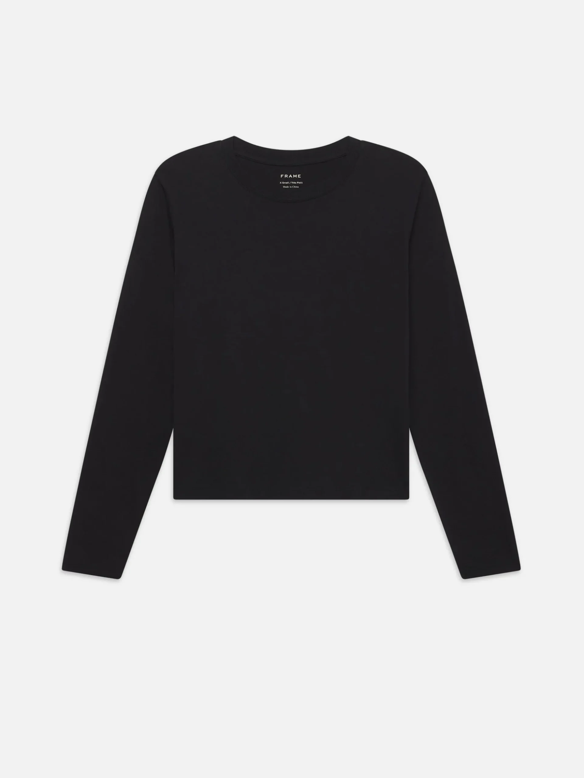 Long Sleeve Baby Tee in Black
