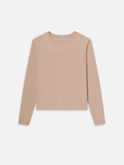Long Sleeve Baby Tee in Almond Pink