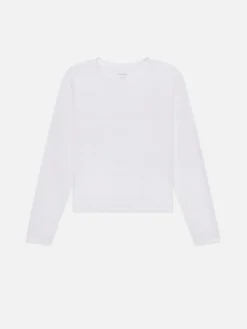 Long Sleeve Baby Tee in White