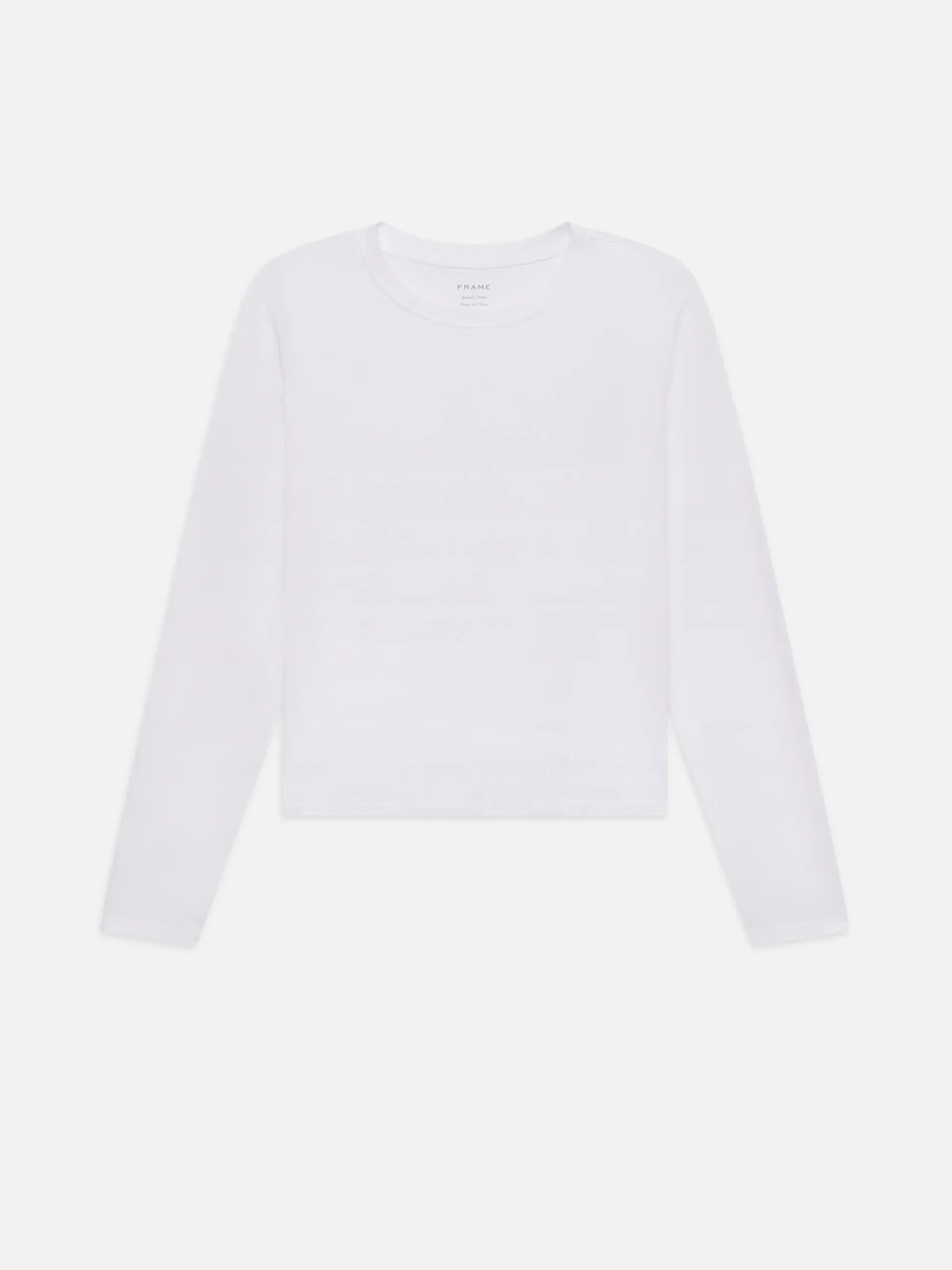 Long Sleeve Baby Tee in White