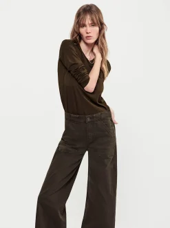Long Sleeve Baby Tee in Rich Military
