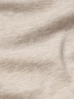 Long Sleeve Rib Button Crew in Oatmeal Heather