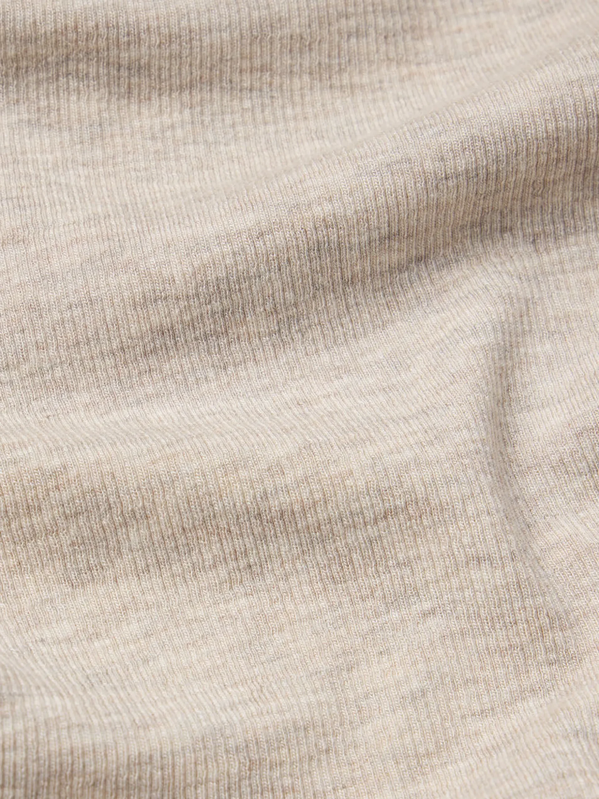 Long Sleeve Rib Button Crew in Oatmeal Heather