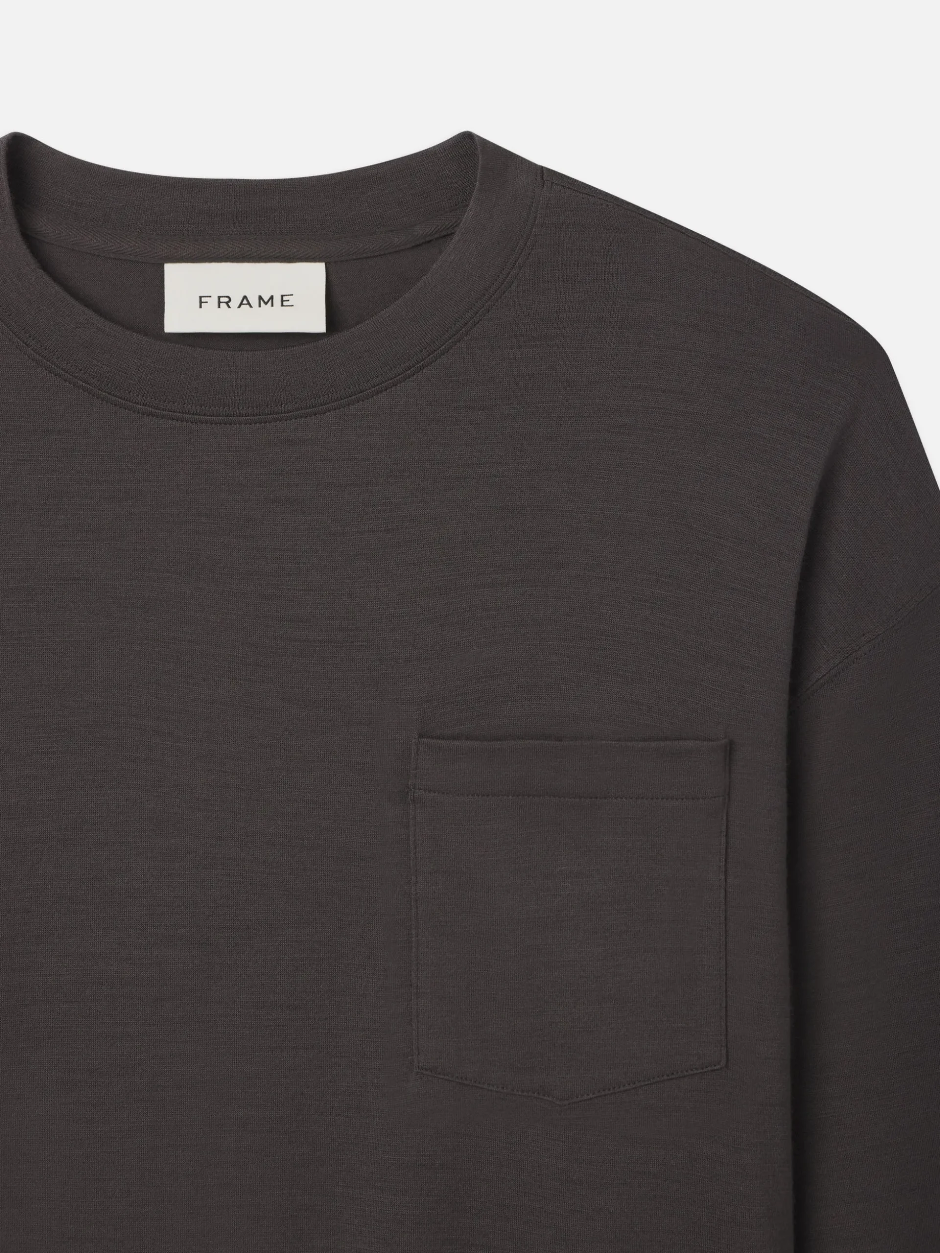Long Sleeve Woolen Tee in Taupe
