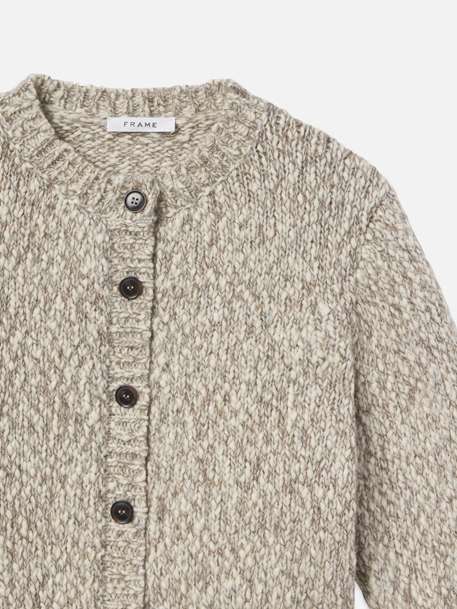Marl Cardi Sweater in Cream Multi