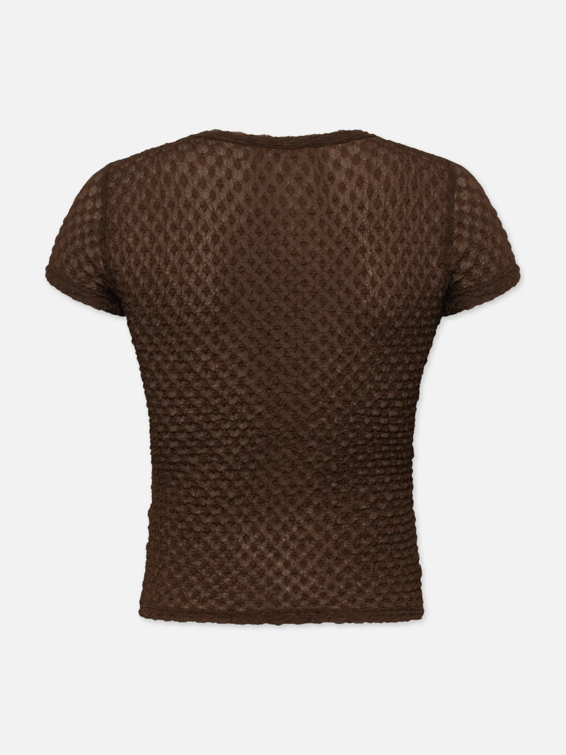 Mesh Lace Baby Tee in Chocolate Brown