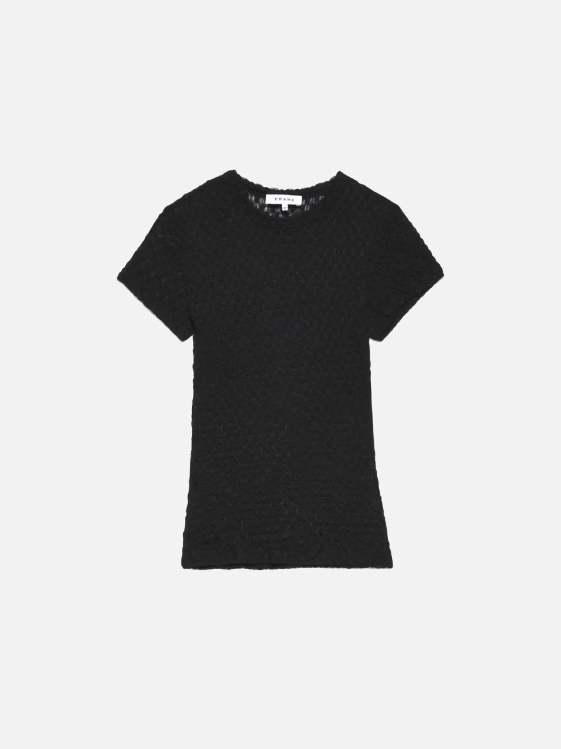 Mesh Lace Baby Tee in Noir