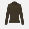 Mesh Lace Turtleneck in Rich Military