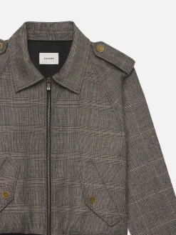 Modern Bomber Jacket in Brown Multi