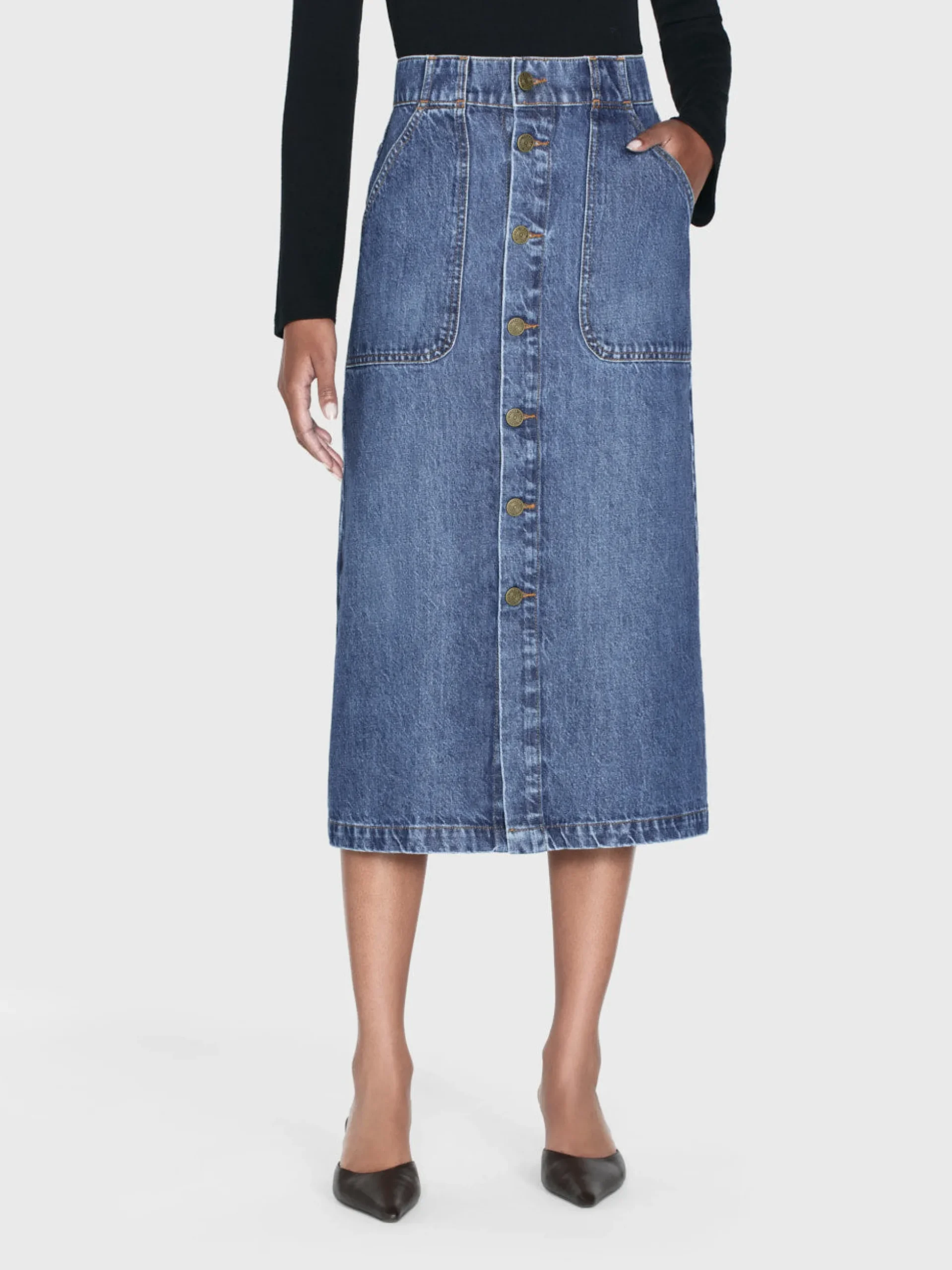 Modern Pocket Midi Skirt in October