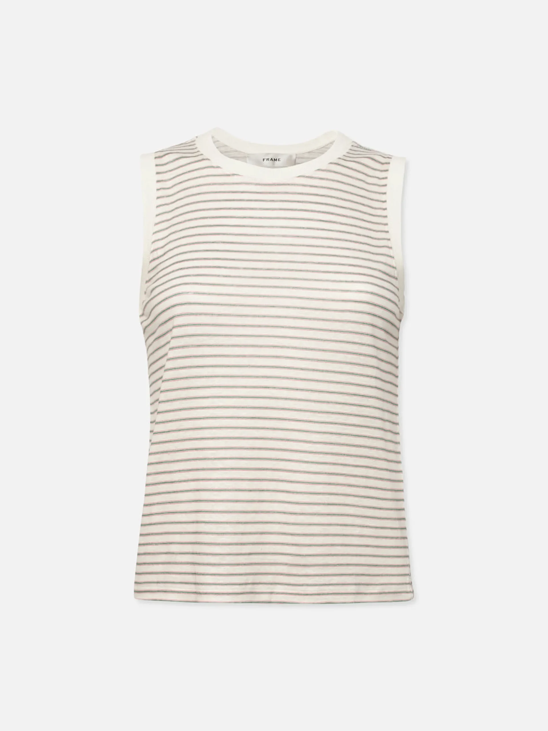 Muscle Crew Tee in Green Gem Multi