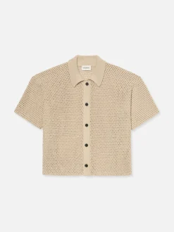 Open Weave Cardigan in Ecru