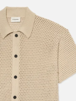 Open Weave Cardigan in Ecru