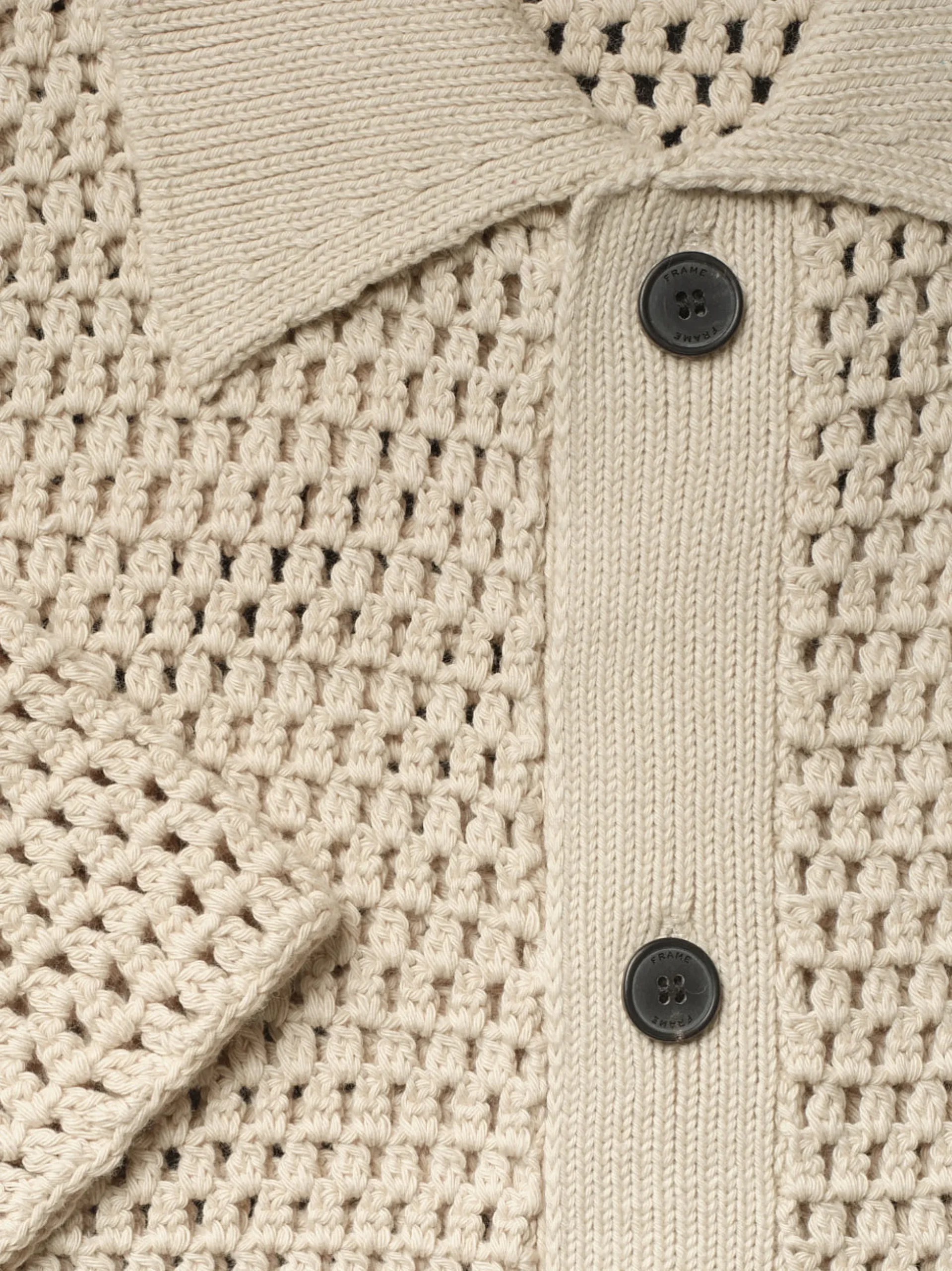 Open Weave Cardigan in Ecru