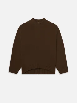Oversized Cashmere Crew in Moss