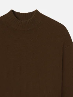 Oversized Cashmere Crew in Moss
