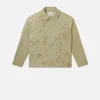 Painted Denim Shirt Jacket in Washed Denim