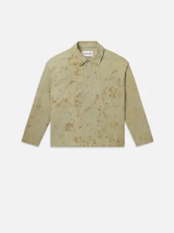 Painted Denim Shirt Jacket in Washed Denim