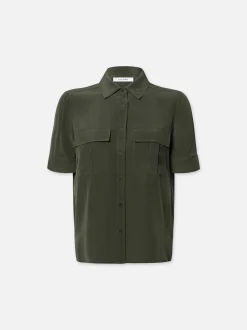 Patch Pocket Button Down in Military