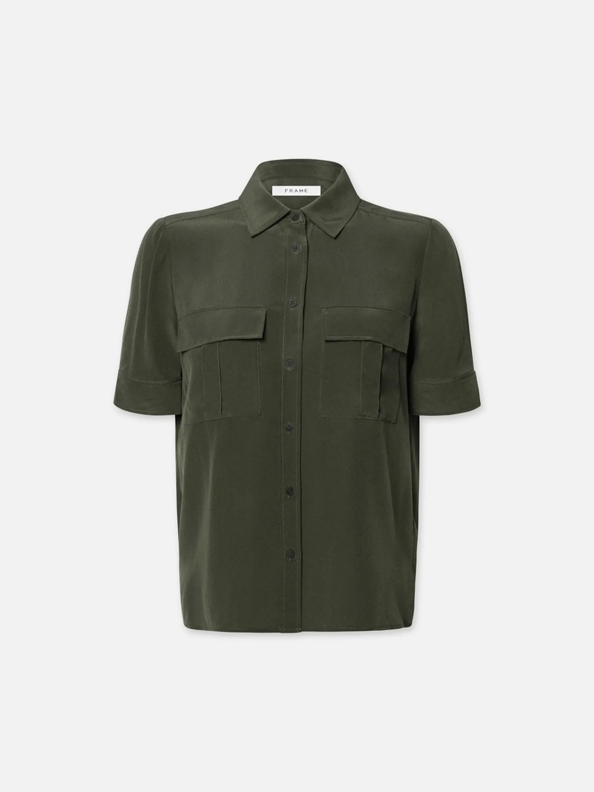 Patch Pocket Button Down in Military