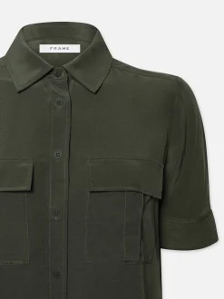 Patch Pocket Button Down in Military
