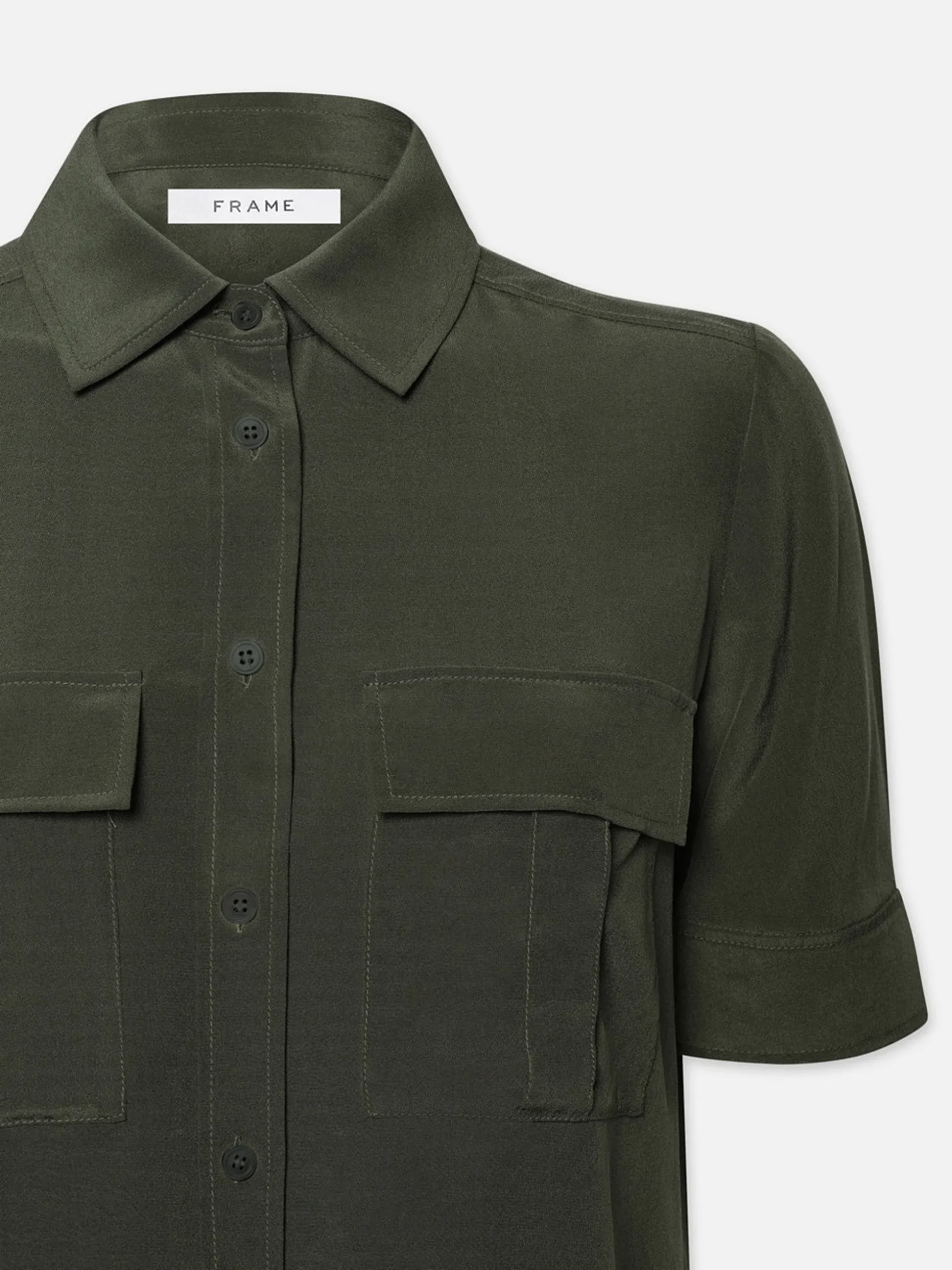 Patch Pocket Button Down in Military