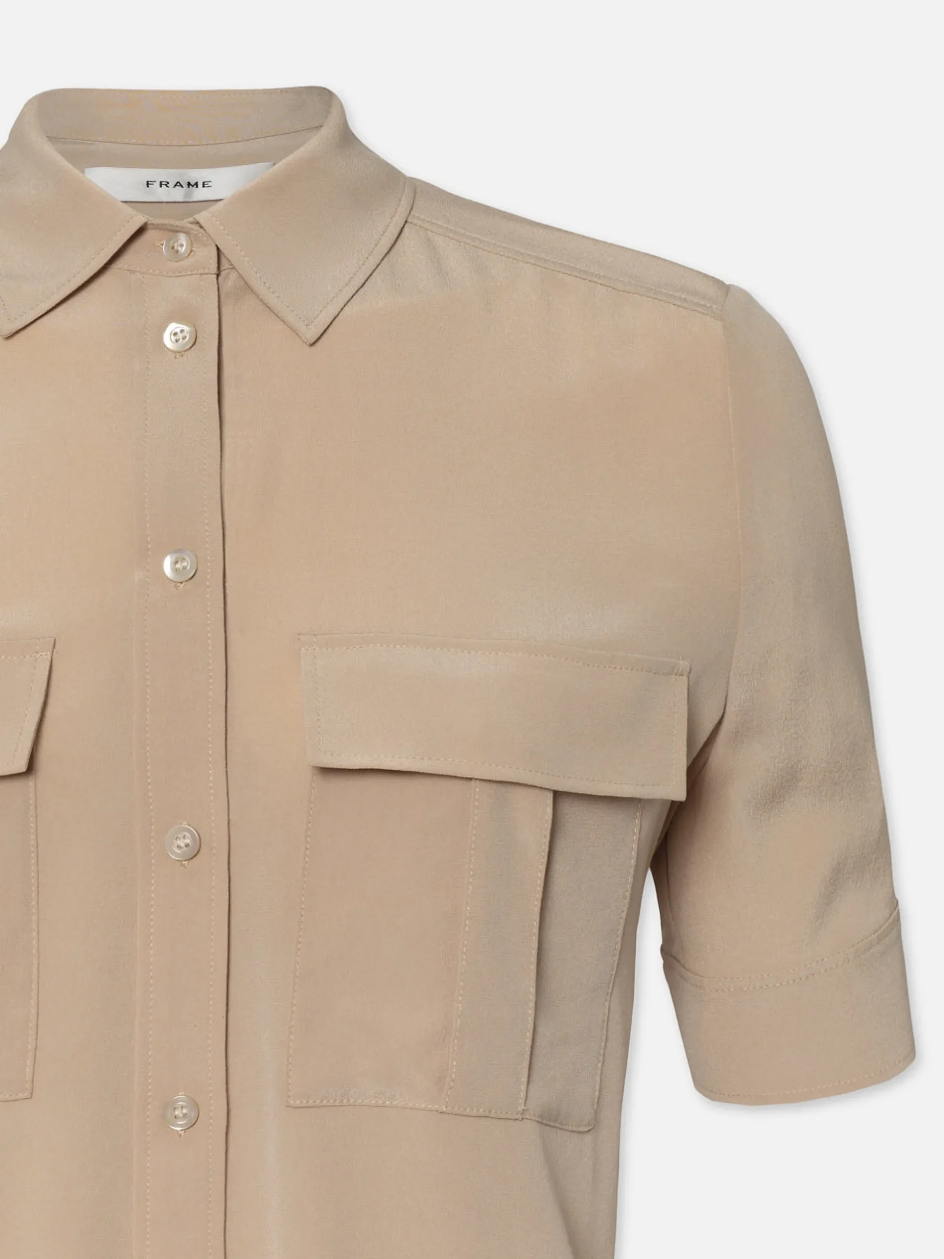 Patch Pocket Button Down in Khaki Tan
