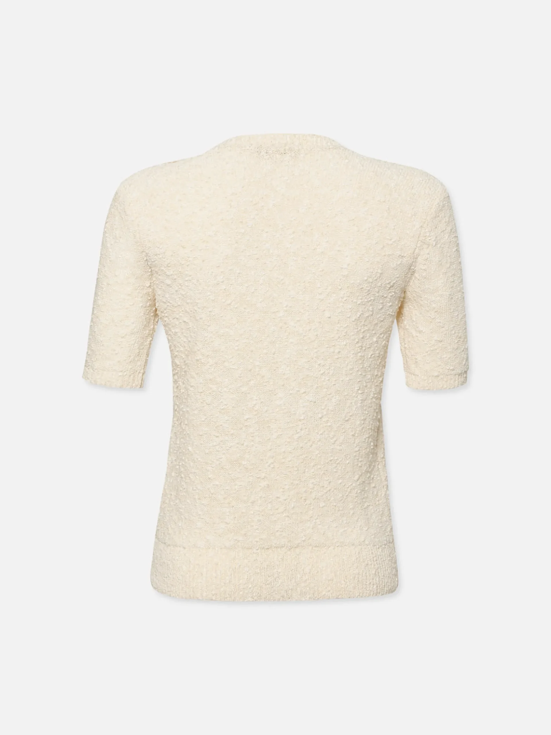 Patch Pocket Short Sleeve Sweater in Cream