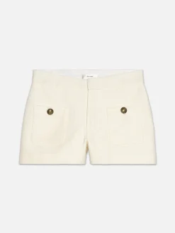 Patch Pocket Trouser Short in Cream