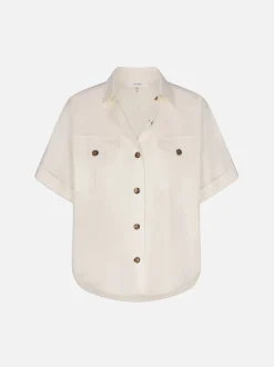 Patch Pocket Utility Shirt in Cream