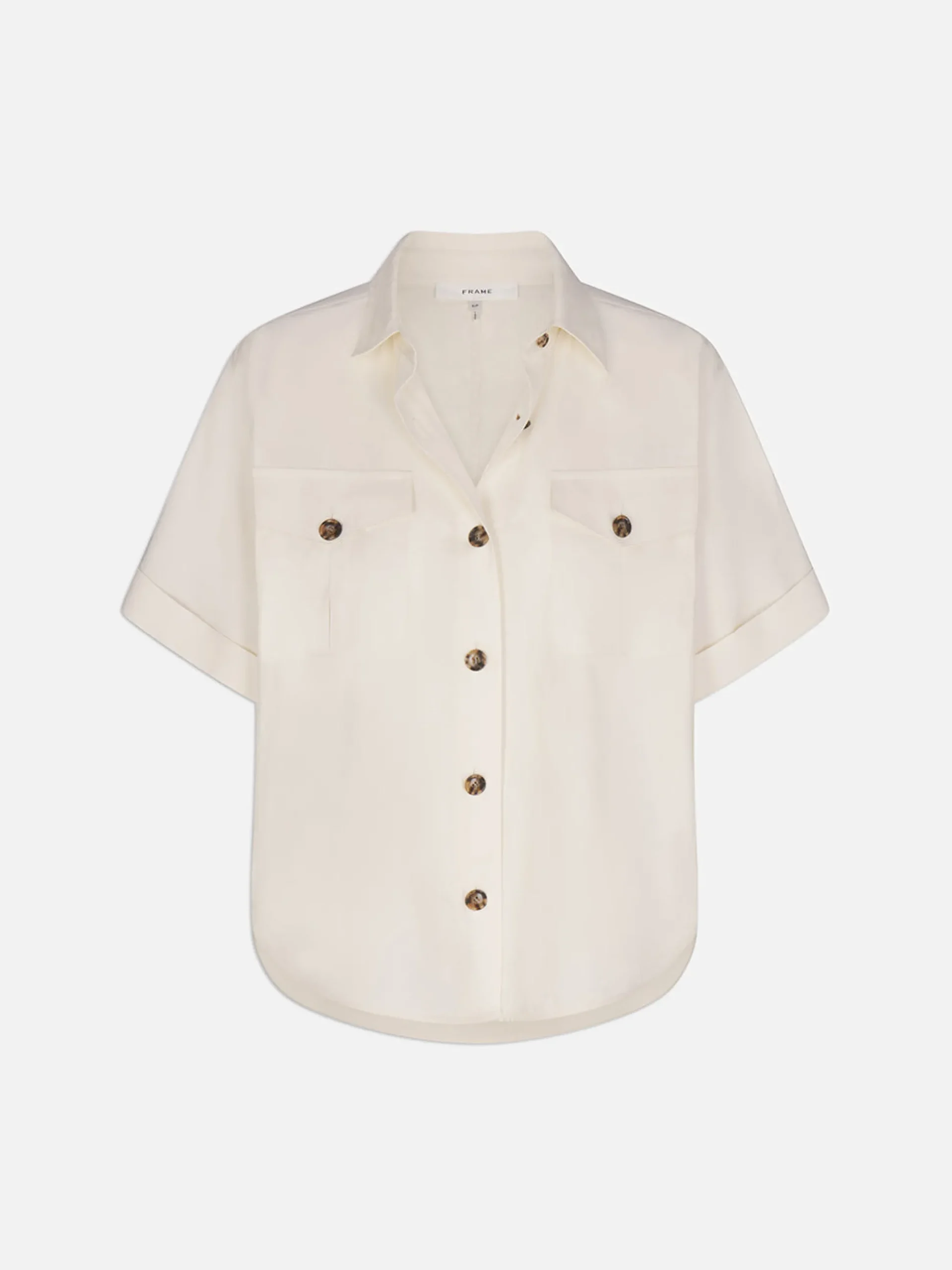Patch Pocket Utility Shirt in Cream