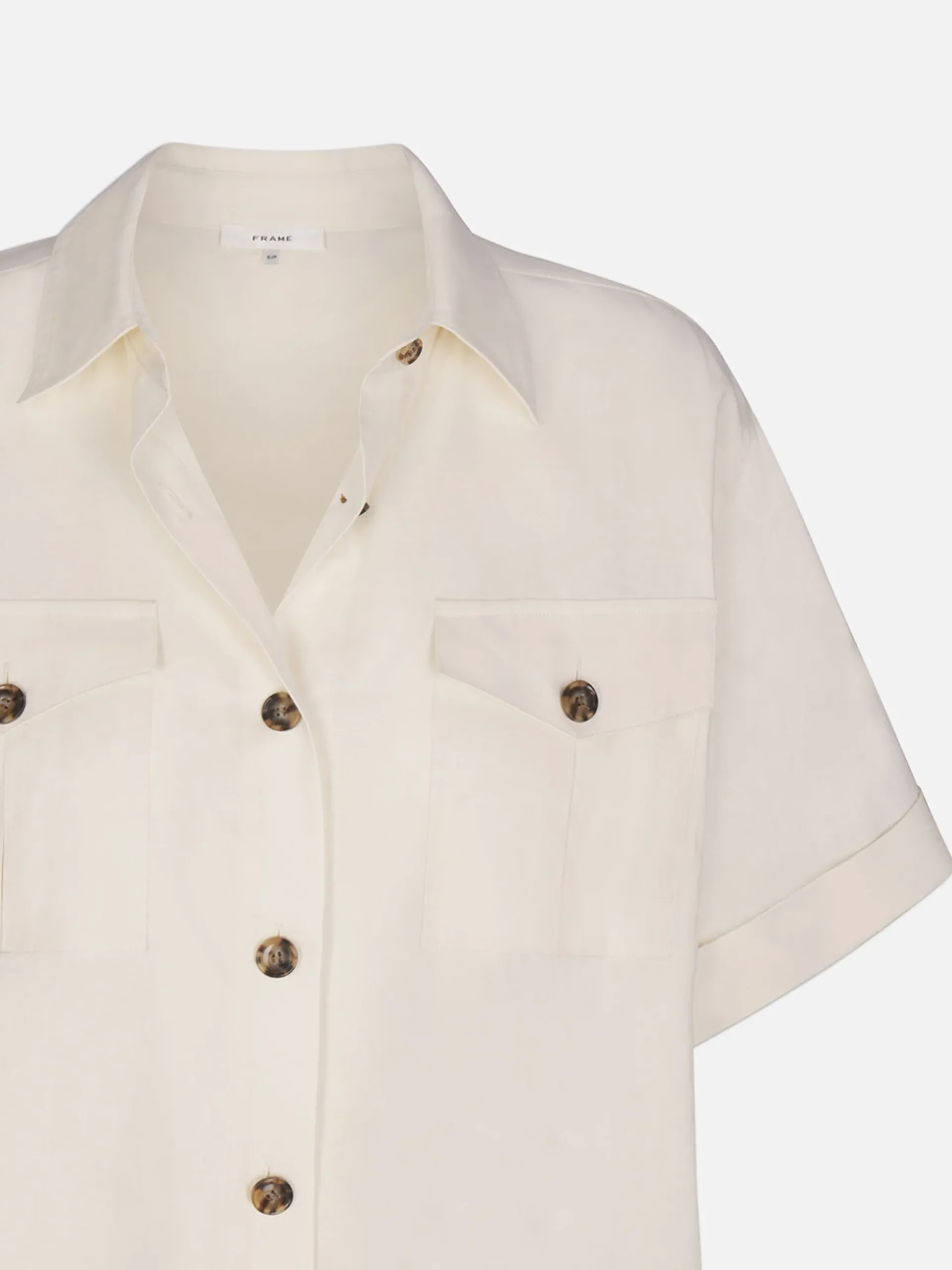 Patch Pocket Utility Shirt in Cream