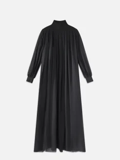 Pleated Column Maxi in Black