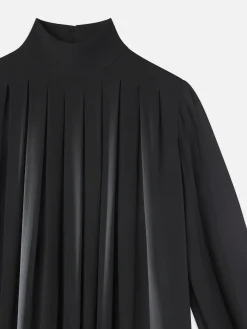 Pleated Column Maxi in Black
