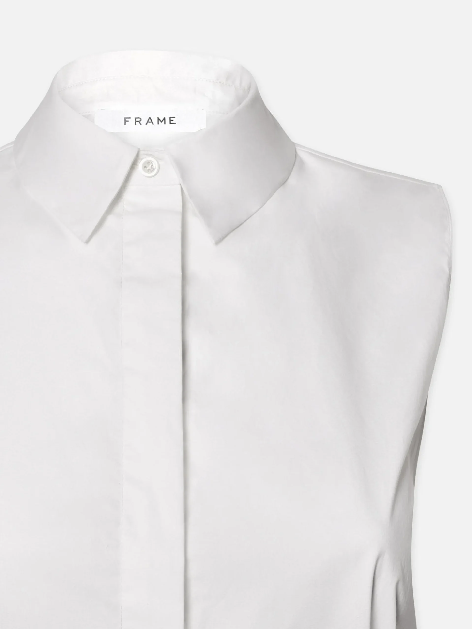 Pleated Sleeveless Shirt in White