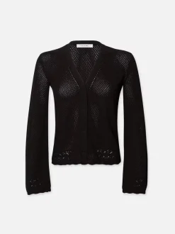 Pointelle Cardi in Black