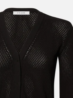 Pointelle Cardi in Black
