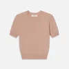 Pointelle Puff Sleeve Sweater in Peony