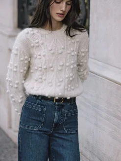 Popcorn Pullover in Cream