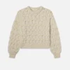 Popcorn Stripe Sweater in Cream