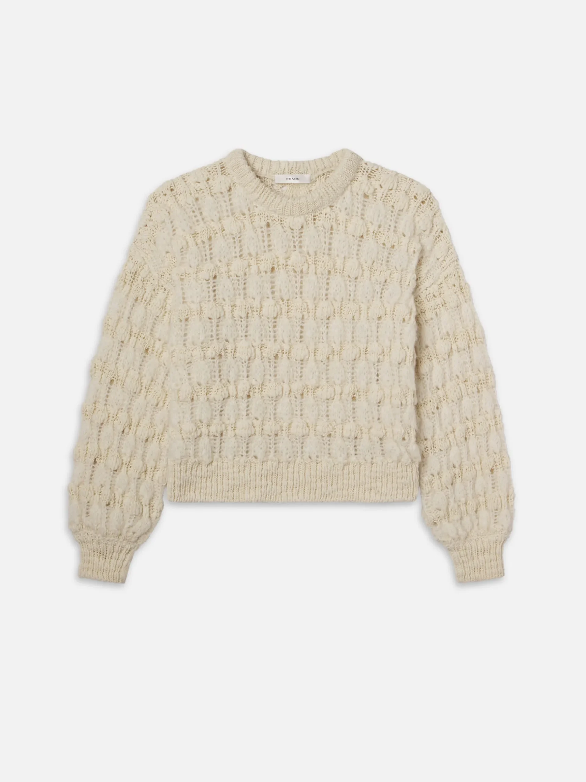 Popcorn Stripe Sweater in Cream
