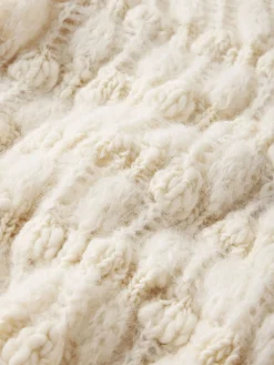 Popcorn Stripe Sweater in Cream