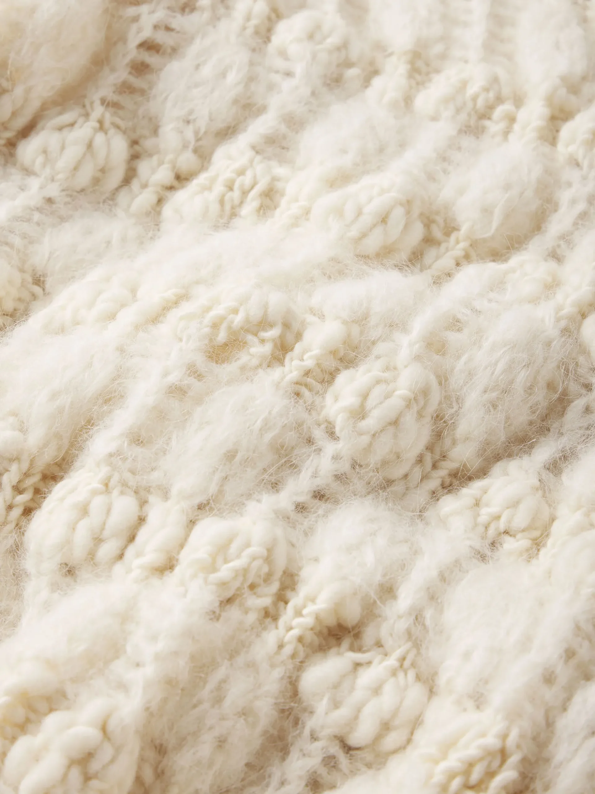 Popcorn Stripe Sweater in Cream