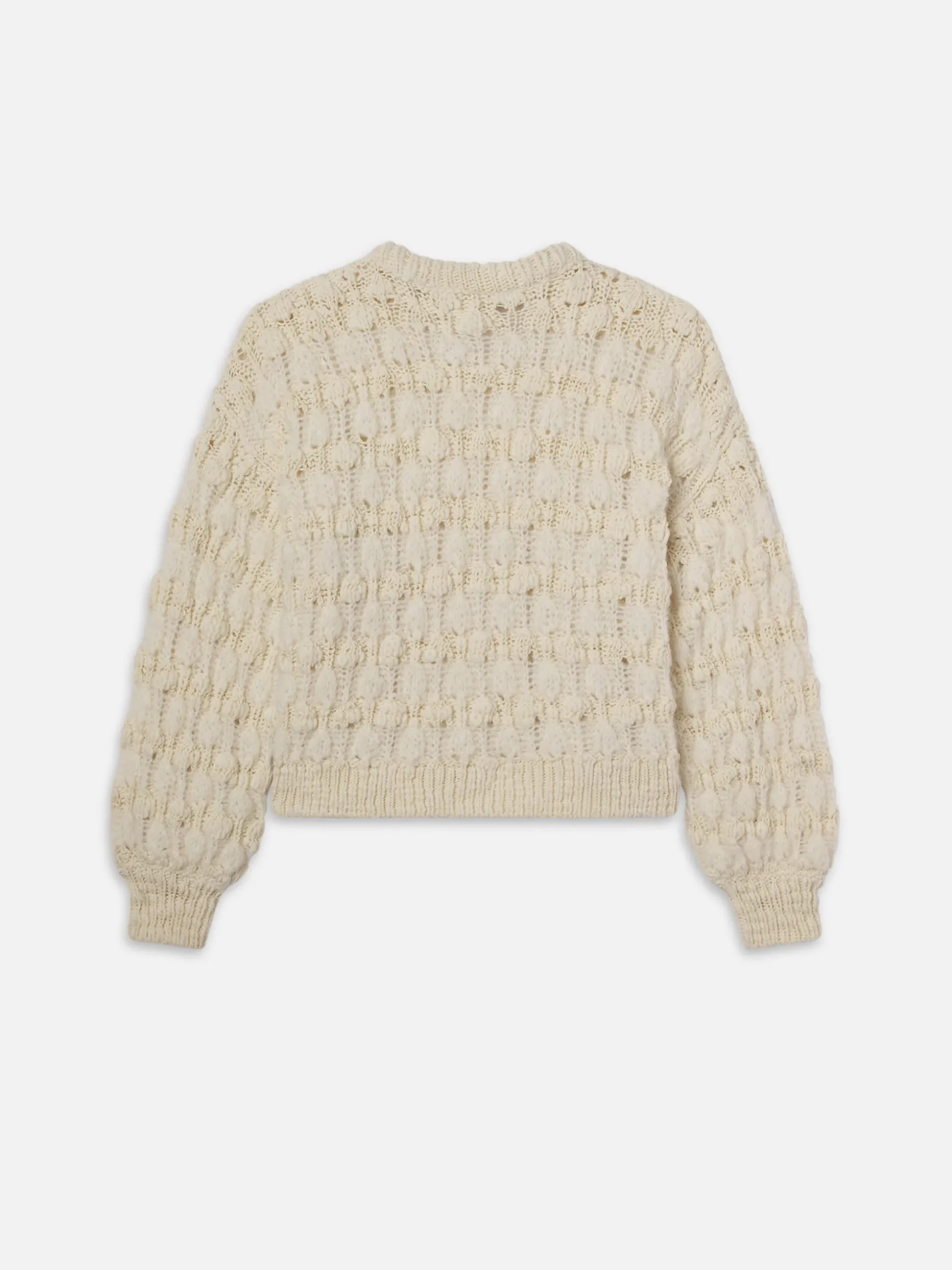 Popcorn Stripe Sweater in Cream