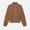 Popcorn Zip Cardi in Mink