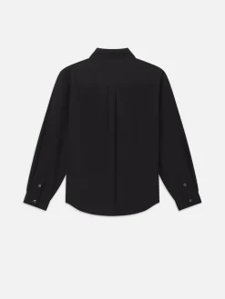 Poplin Relaxed Shirt in Black